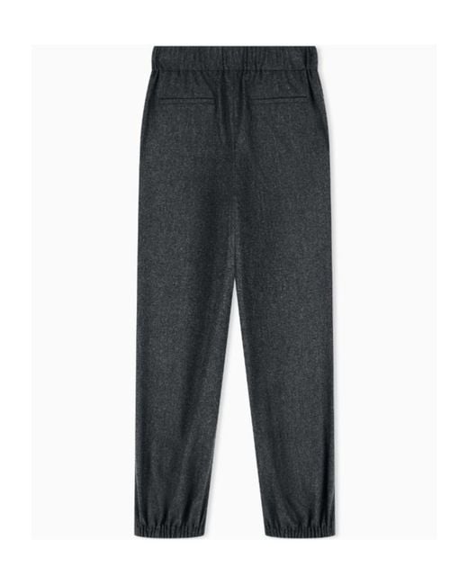 Giorgio Armani Gray Elastic-Waist Casual Trousers