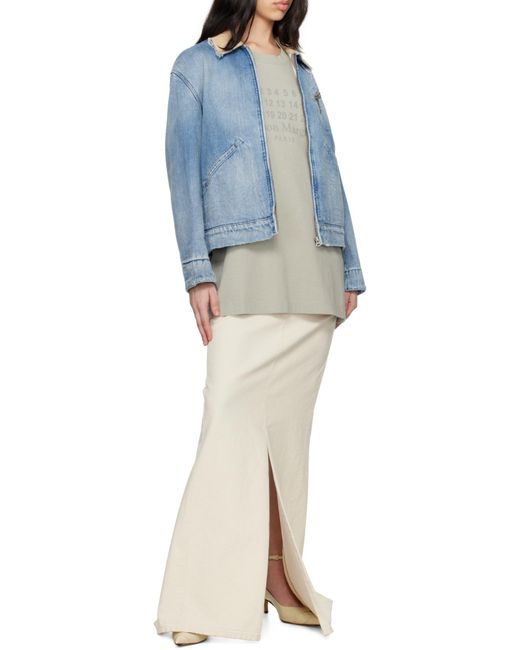 Maison Margiela Blue Zip-Up Denim Bomber Jacket for men