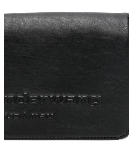 Alexander Wang White Logo Embossed Foldover Top Shoulder Bag
