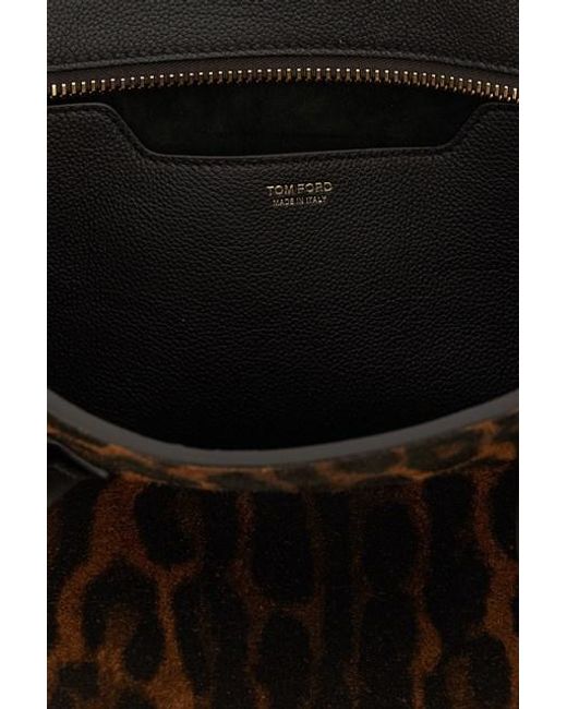 Tom Ford Black Printed Alexander Medium Shoulder Bag