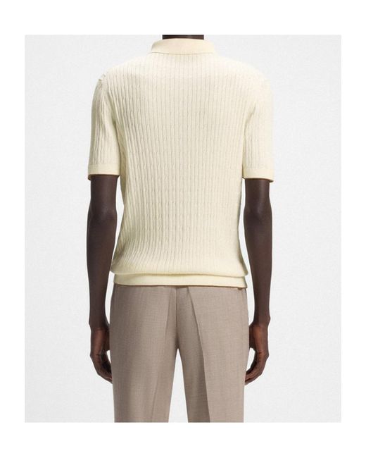 Boss White Boss Cable Knit Polo Shirt for men