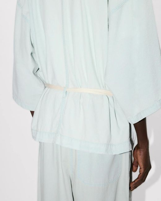 KENZO Blue Oversized Kimono Shirt for men