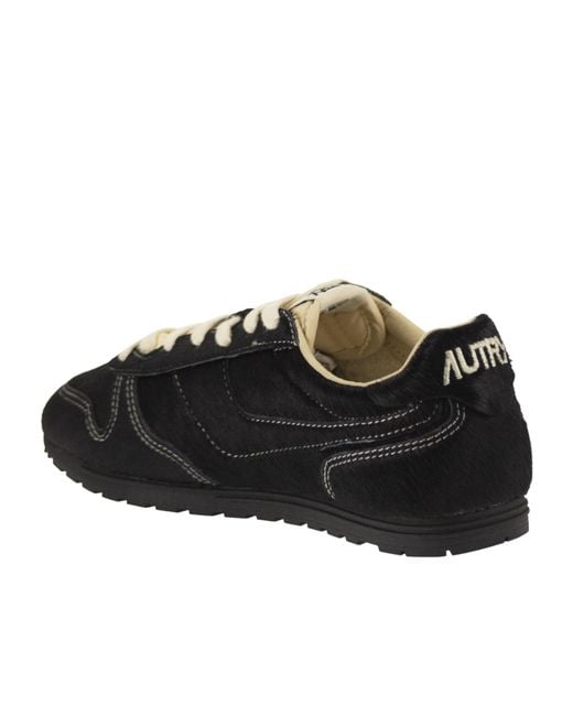 Autry Black Textured Low-Top Sneakers
