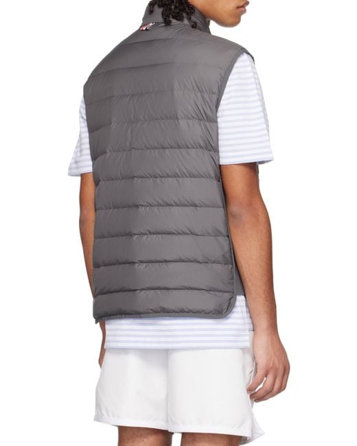 Thom Browne Gray Zipped Down Gilet for men