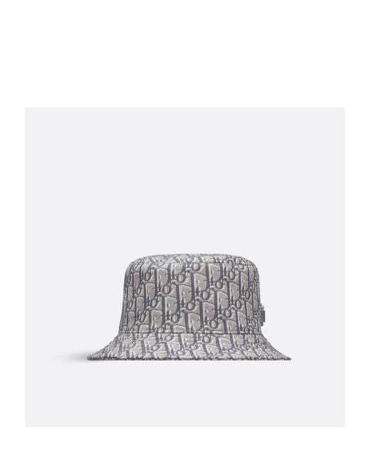 Dior Gray Oblique Bucket Hat for men