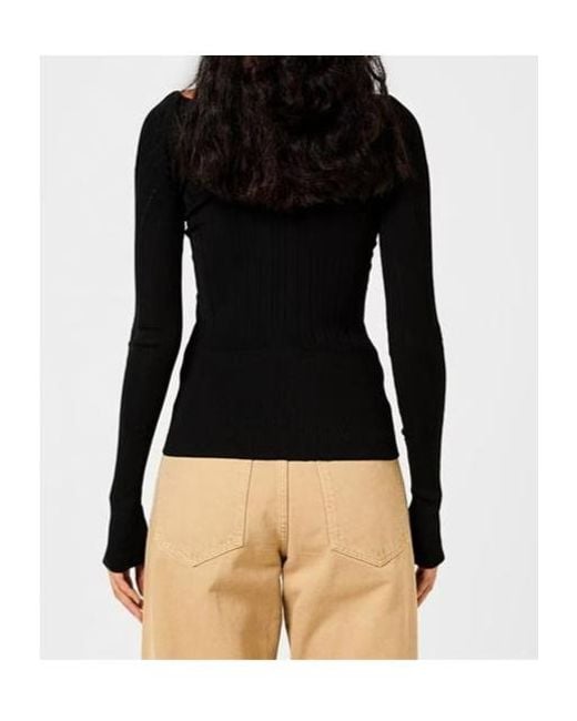 Jacquemus Black Long-Sleeved Knitted T-Shirt