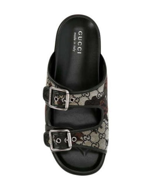 Gucci Green Double Buckle Slide Sandals for men