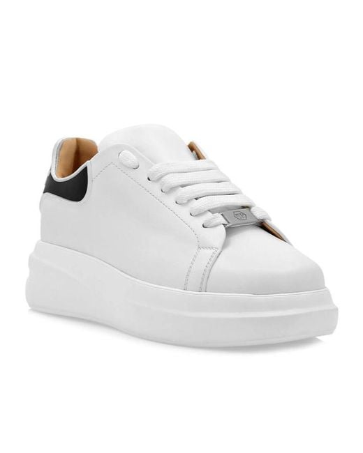 Philipp Plein White Round-Toe Low-Top Sneakers for men