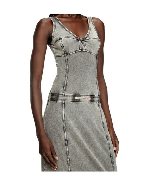 DIESEL Gray D-Inny Sleeveless Midi Dress