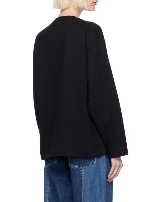 Jil Sander Blue Logo Printed Long-Sleeved T-Shirt