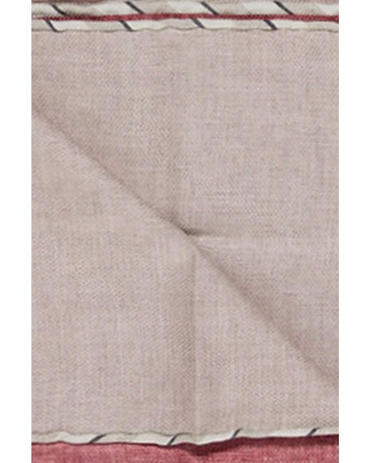 Brunello Cucinelli Pink Silk Pocket Square for men
