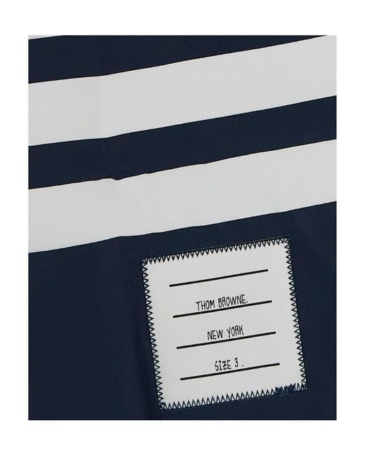 Thom Browne Blue Bar Drawstring Shorts for men