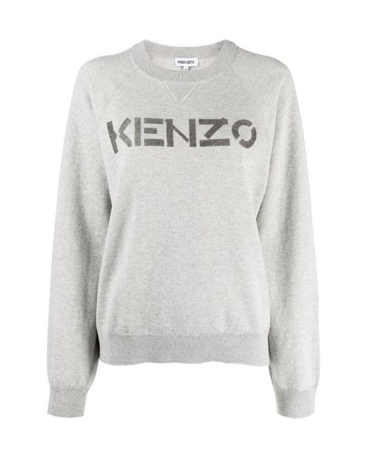 KENZO Gray Logo-Print Sweatshirt