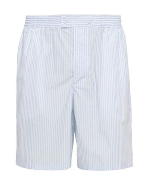 Prada Blue Striped Knee-Length Deck Shorts for men