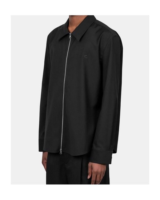 Courreges Black Zipped Shirt for men