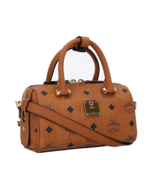 MCM Brown Logo Print Tote Bag