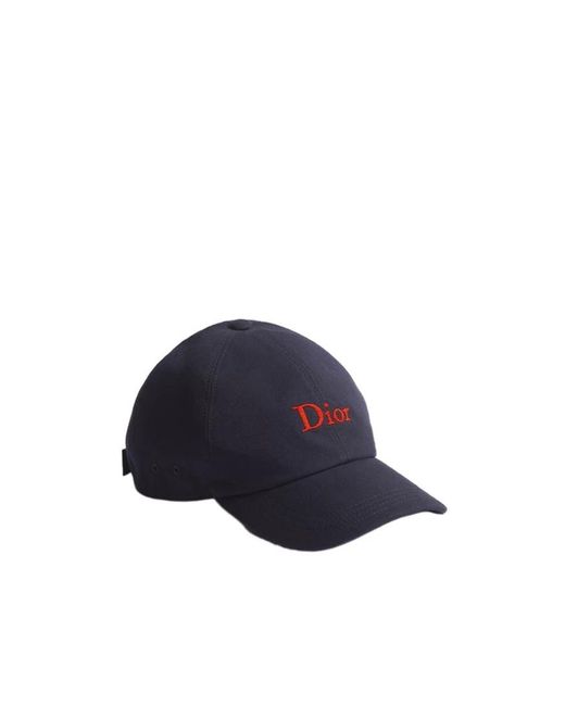 Dior Blue Homme Logo Embroidered Baseball Cap for men