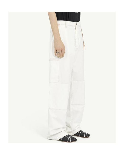 MM6 by Maison Margiela White Numeric Signature Trousers for men