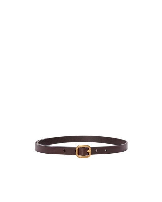 Loewe White Logo Engraved Rounded Soft Belt