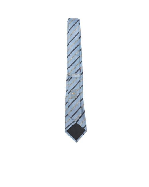 Gucci Blue Diagonal Horsebit Silk Jacquard Tie for men