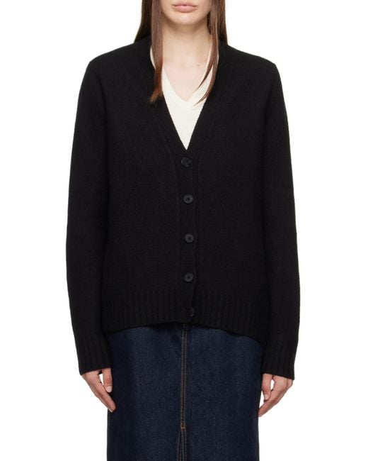 Jil Sander Black V-Neck Long-Sleeved Cardigan