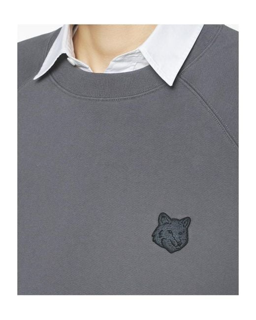 Maison Kitsuné Gray Maison Kitsuné Fox Head Oversize Sweatshirt for men