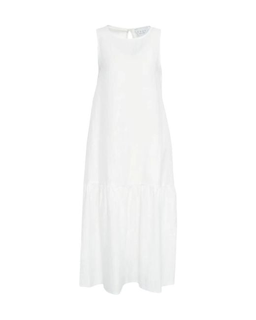Kaos White Round-Neck Sleeveless Dress