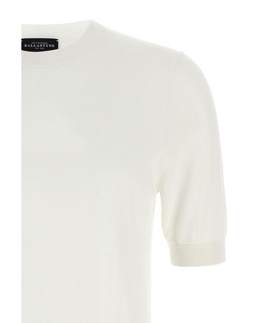 Ballantyne White Classic Crewneck Jumper for men