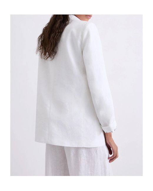 Marella White Pure Linen Blazer