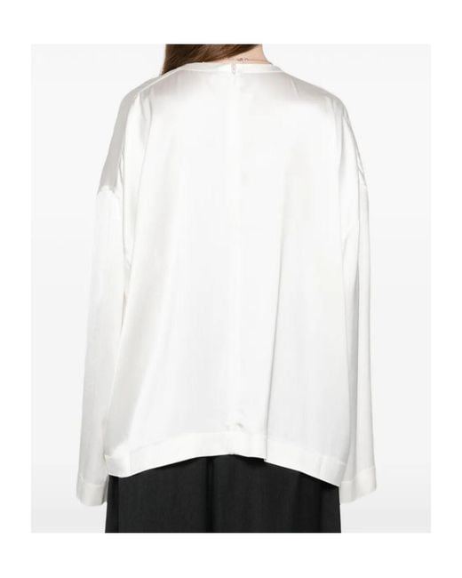 Totême White Totême Boxy Satin Top