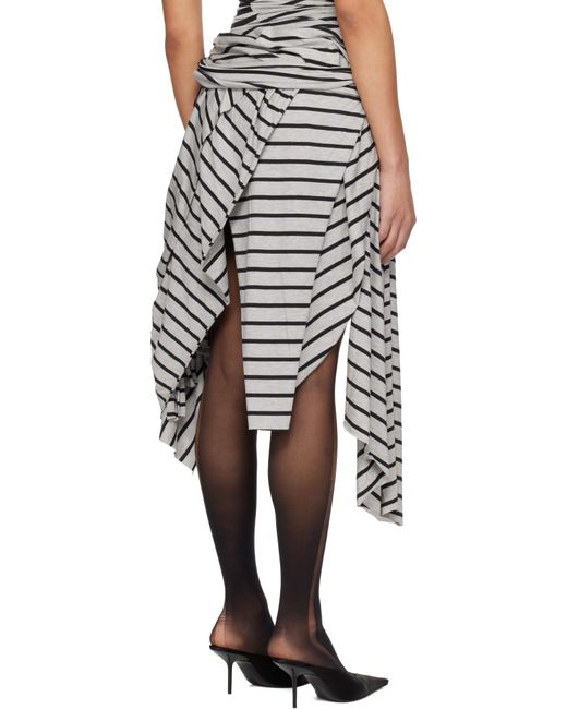 VAQUERA Gray Striped Mini Skirt