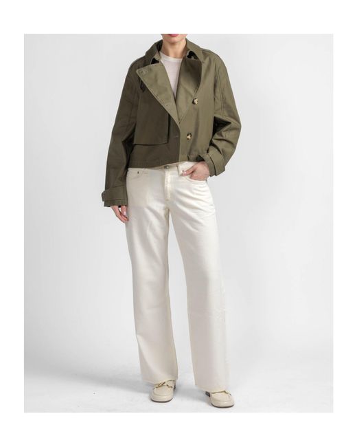 Rag & Bone Green Cropped Double-Breasted Coat