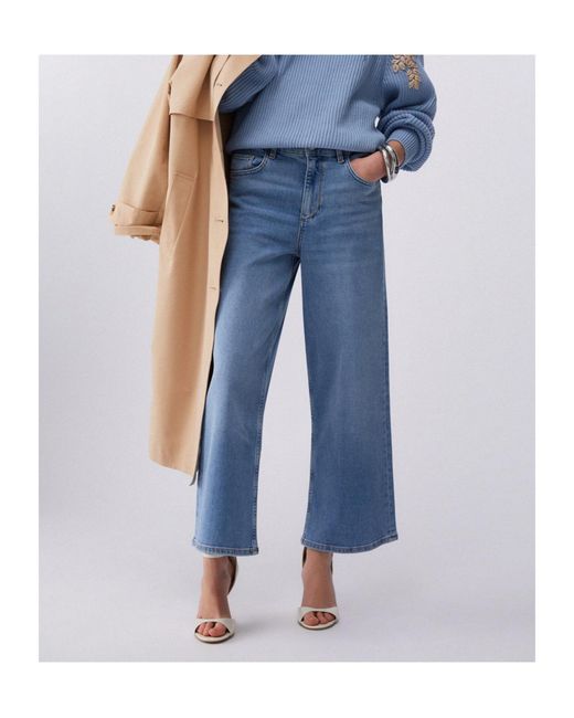 Liu Jo Blue Cropped Flared Jeans