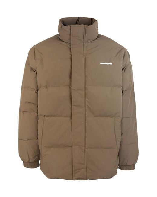 Carhartt Brown Logo Embroidered High-Neck Padded Jacket for men