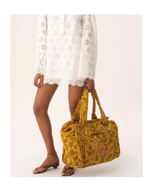 Chloé Metallic Chloé Large Terry Plage Tote Bag