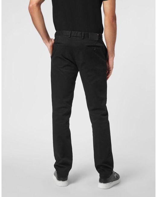 Philipp Plein Black Appliqué Chinos for men