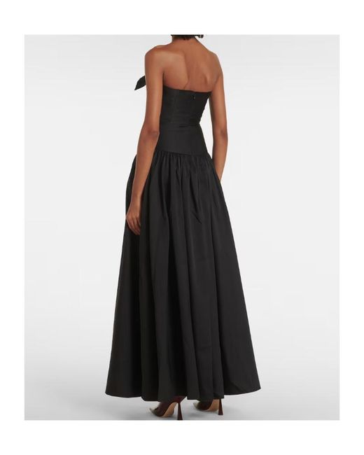 Roland Mouret Black Strapless Silk-Blend Taffeta Gown