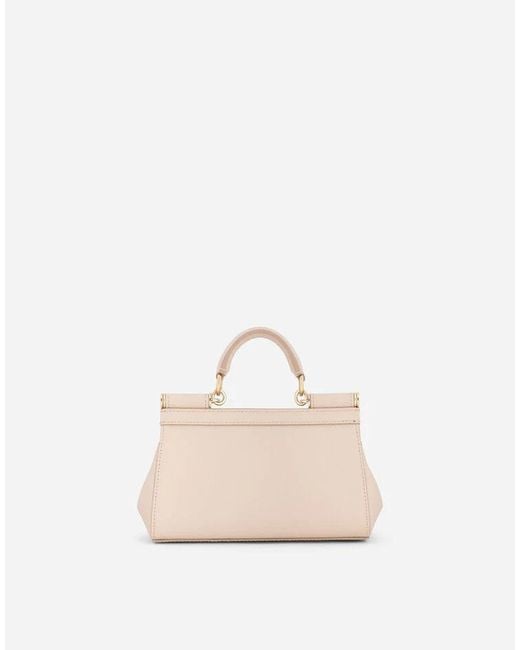 Dolce & Gabbana Pink Small Sicily Leather Tote Bag