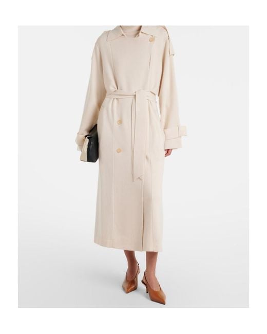 Jardin Des Orangers Natural Wool And Cashmere Trench Coat
