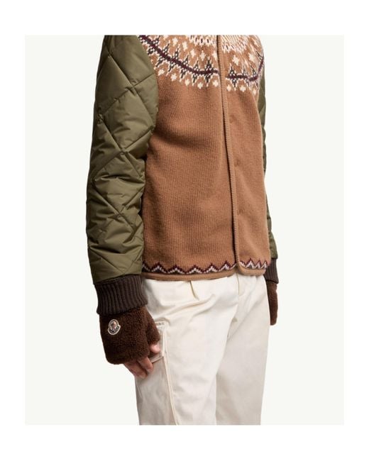 Moncler Brown Teddy Fingerless Gloves for men