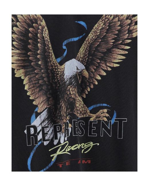 Represent Black Racing Team Eagle Graphic T-Shirt for men