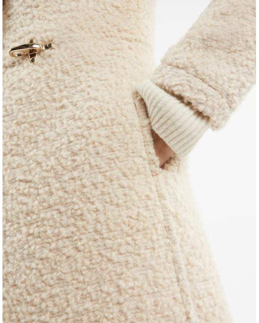 Fay Natural Virginia Bouclé Stand-Up Collar Coat