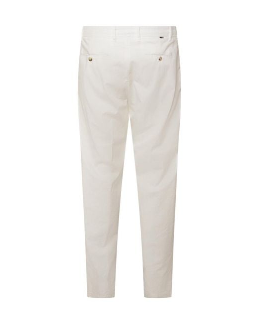 Canali White Drawstring Waist Pants for men