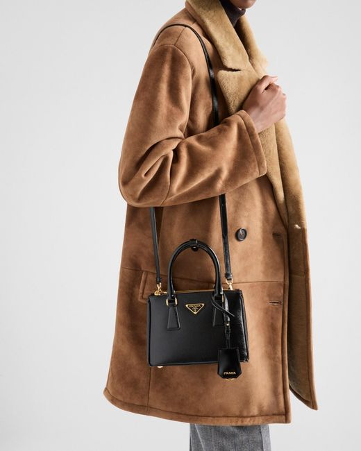 Prada Black Galleria Mini Patent Saffiano Bag
