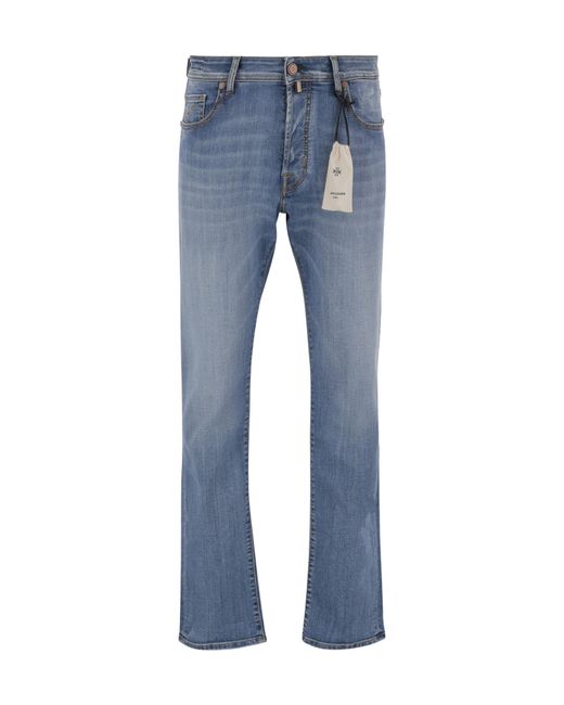 Jacob Cohen Blue Washed Straight-Leg Jeans for men