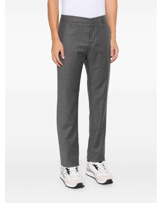 Dondup Gray Tailored Wool Pants for men