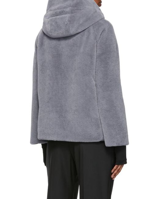 Herno Blue Hooded Zip-Up Fitted Jacket