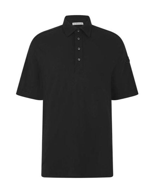 Moncler Black Short-Sleeved Polo Shirt for men