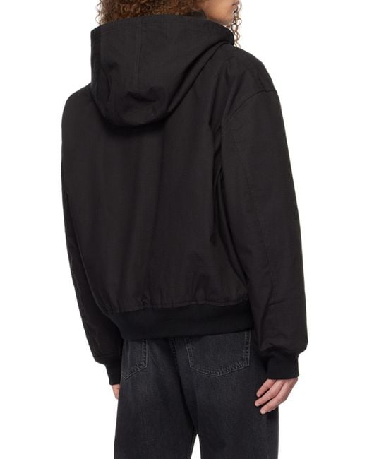 Acne Black Cotton Hooded Jacket for men