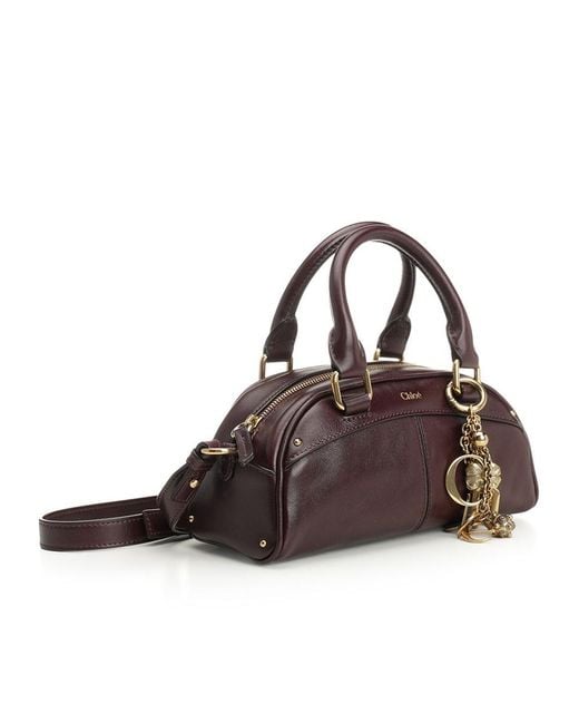 Chloé Brown Chloé Small Bowling Top Handle Bag
